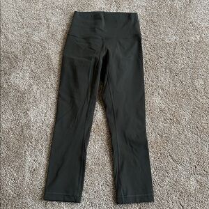 Lululemon Wunder Under Crop Womens 2 Green High Rise Stretch Athleisure Yoga Gym